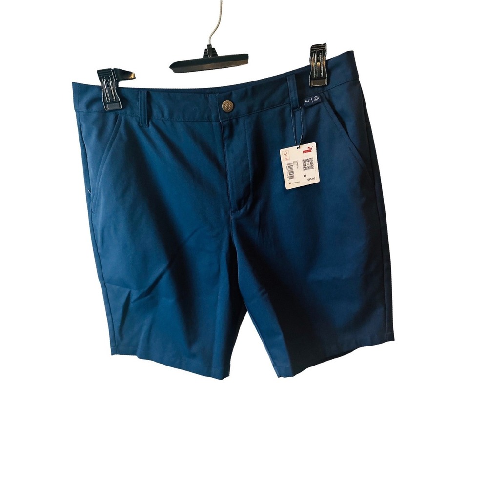 Puma Golf & Nautica Shorts Men's 34W Blue Flat Front Hybrid Casual Athletic